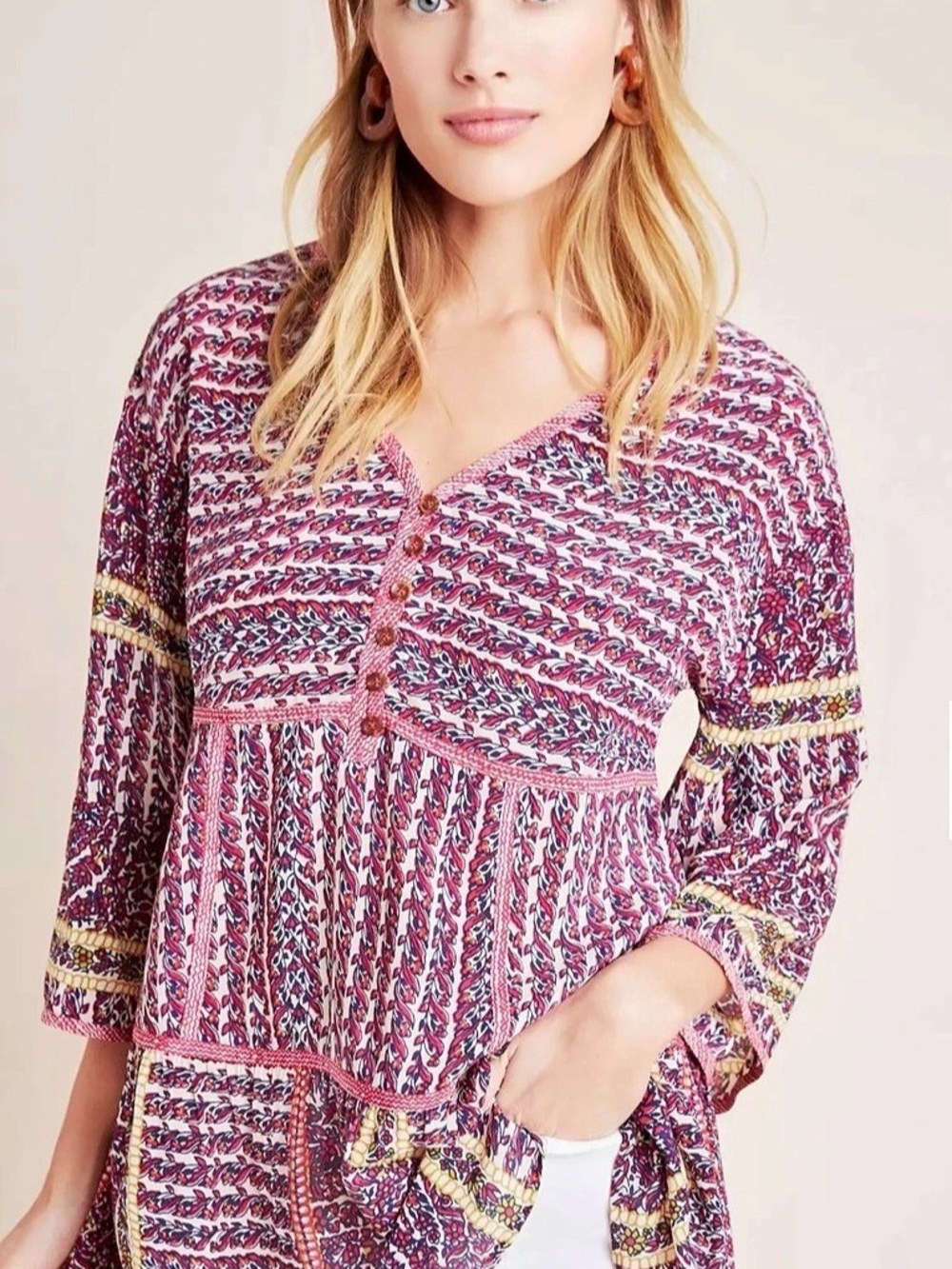 MAEVE byAnthropologie Lilyana Tiered Silk Blouse